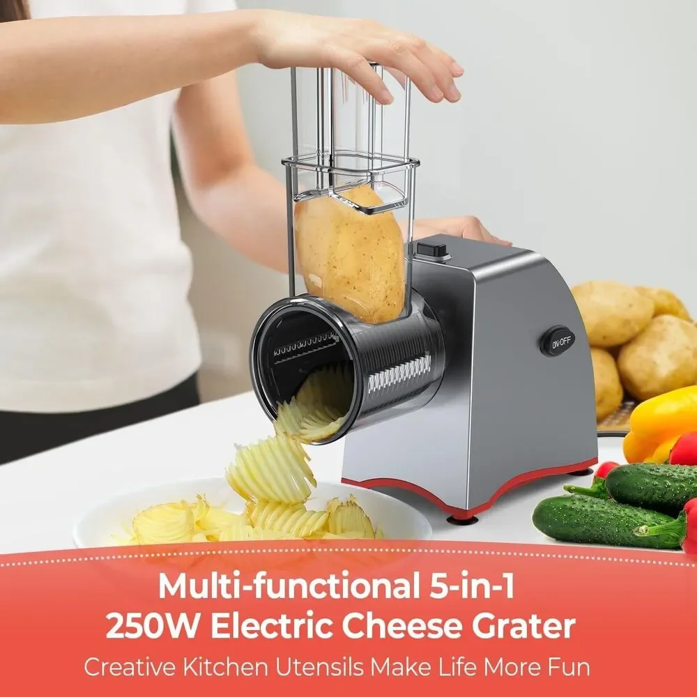 Electric Cheese Grater & Salad Maker Multi-Function 5 in 1 - New